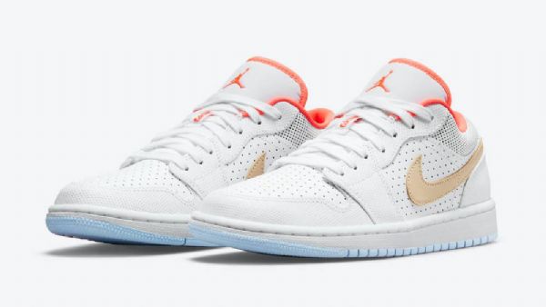 Nike Air Jordan 1 Low Toppe Se Sesamsko Til Damer Hvid