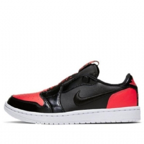 Nike Air Jordan 1 Low Toppe Slip Retro Basketball Sko Til Damer Sort Rød