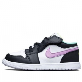 Nike Air Jordan 1 Low Tops Alle Sko Til Børn Hvid Sort Lilla
