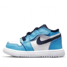 Nike Air Jordan 1 Low Tops Alt Td Sko Til Børn Blå Hvid