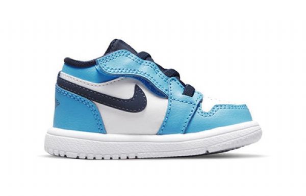 Nike Air Jordan 1 Low Tops Alt Td Sko Til Børn Blå Hvid