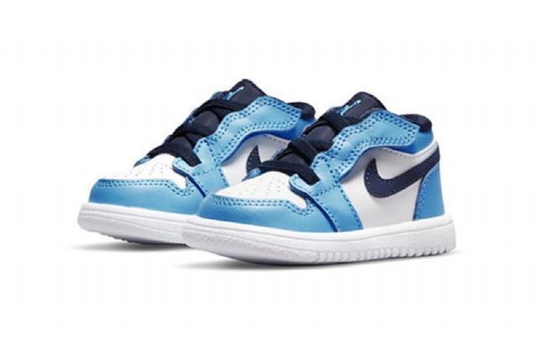 Nike Air Jordan 1 Low Tops Alt Td Sko Til Børn Blå Hvid