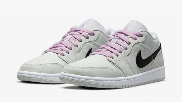 Nike Air Jordan 1 Low Tops Barely Sko Til Dame Grøn Lyserød