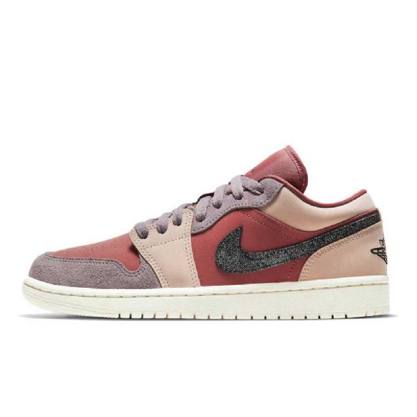 Nike Air Jordan 1 Low Tops Canyon Rust Sko Til Mænd Burgundy Lyserød