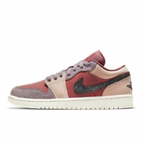 Nike Air Jordan 1 Low Tops Canyon Rust Sko Til Mænd Burgundy Lyserød