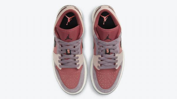 Nike Air Jordan 1 Low Tops Canyon Rust Sko Til Mænd Burgundy Lyserød