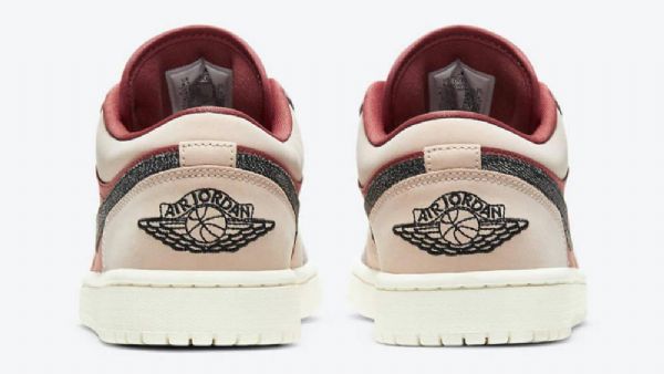 Nike Air Jordan 1 Low Tops Canyon Rust Sko Til Mænd Burgundy Lyserød