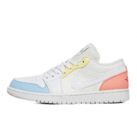 Nike Air Jordan 1 Low Tops Citron Summit Sko Til Damer Hvid