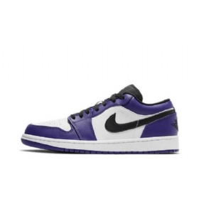 Nike Air Jordan 1 Low Tops Court Sko Til Damer Lilla Hvid