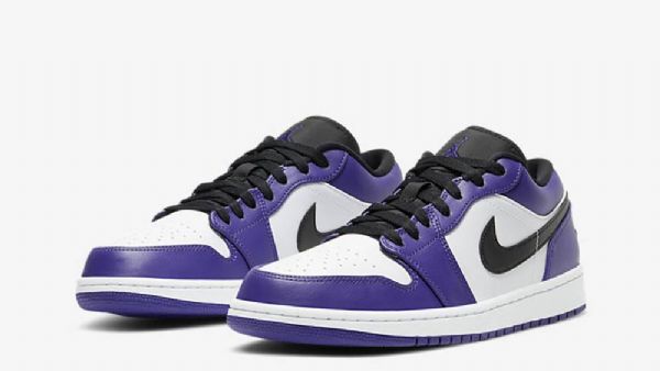 Nike Air Jordan 1 Low Tops Court Sko Til Damer Lilla Hvid