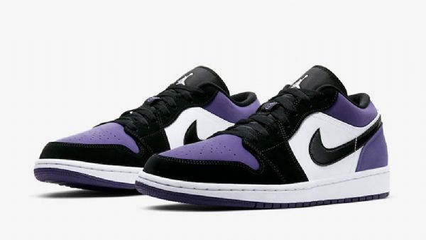 Nike Air Jordan 1 Low Tops Court Sko Til Mænd Lilla