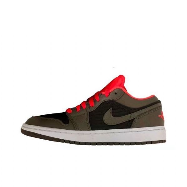 Nike Air Jordan 1 Low Tops Crimson Sko Til Damer Sort Oliven Grøn