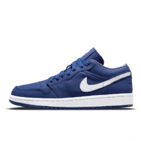 Nike Air Jordan 1 Low Tops Deep Royal Sko Til Mænd Mørkeblå Blå