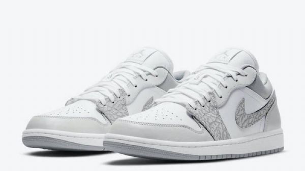 Nike Air Jordan 1 Low Tops Elephant Print Berlin Sko Til Mænd Grå