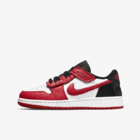 Nike Air Jordan 1 Low Tops Flyease Sko Til Børn Hvid Sort Rød