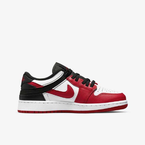 Nike Air Jordan 1 Low Tops Flyease Sko Til Børn Hvid Sort Rød