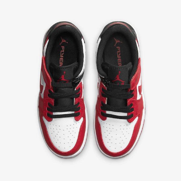 Nike Air Jordan 1 Low Tops Flyease Sko Til Børn Hvid Sort Rød