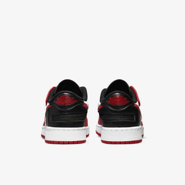 Nike Air Jordan 1 Low Tops Flyease Sko Til Børn Hvid Sort Rød