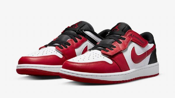 Nike Air Jordan 1 Low Tops Flyease Sko Til Mænd Rød Sort