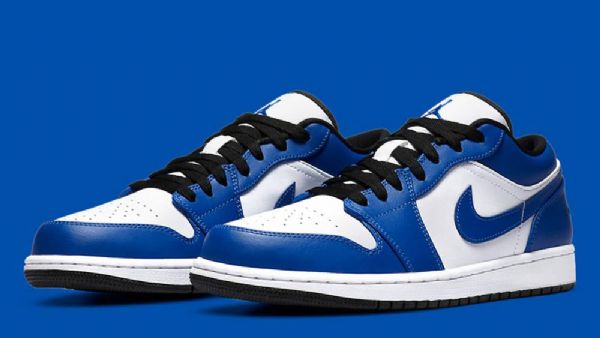 Nike Air Jordan 1 Low Tops Game Royal Sko Til Damer Blå Hvid