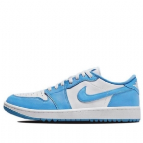Nike Air Jordan 1 Low Tops Golf Athletic Sko Til Mænd Blå Hvid