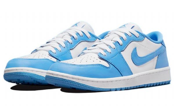 Nike Air Jordan 1 Low Tops Golf Athletic Sko Til Mænd Blå Hvid