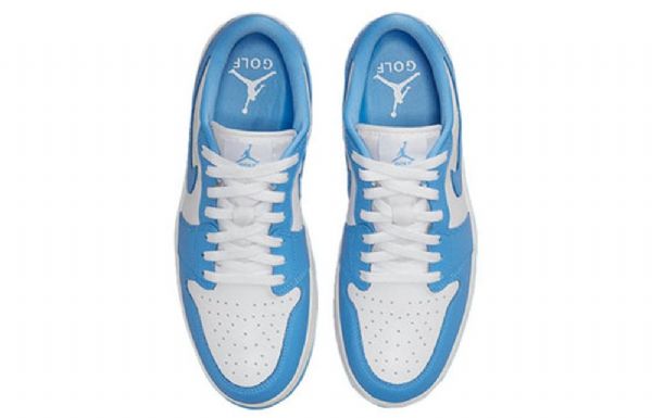Nike Air Jordan 1 Low Tops Golf Athletic Sko Til Mænd Blå Hvid