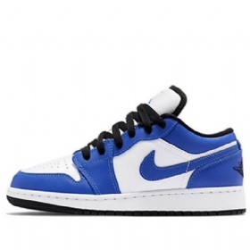 Nike Air Jordan 1 Low Tops Gs Basketball Sko Til Mænd Blå Hvid
