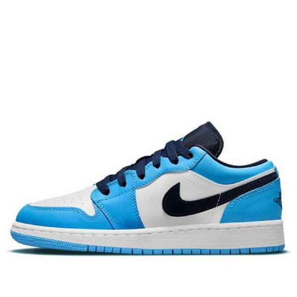 Nike Air Jordan 1 Low Tops Gs Basketball Sko Til Mænd Blå Hvid