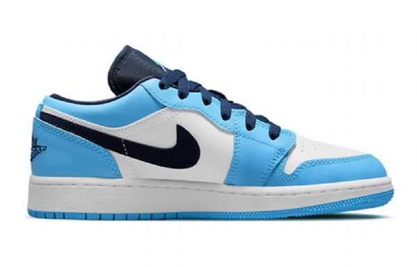 Nike Air Jordan 1 Low Tops Gs Basketball Sko Til Mænd Blå Hvid
