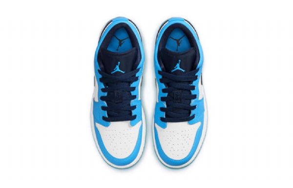 Nike Air Jordan 1 Low Tops Gs Basketball Sko Til Mænd Blå Hvid