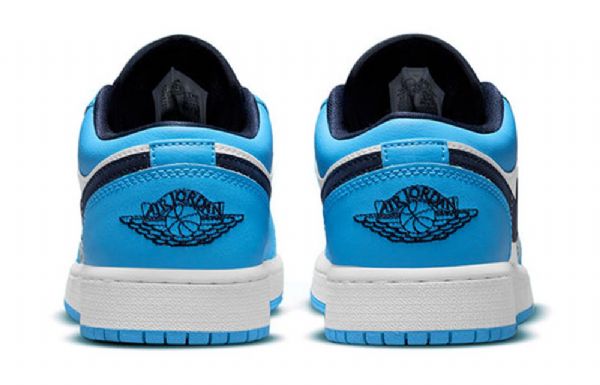 Nike Air Jordan 1 Low Tops Gs Basketball Sko Til Mænd Blå Hvid
