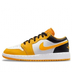 Nike Air Jordan 1 Low Tops Gs Basketball Sko Til Mænd Guld Hvid