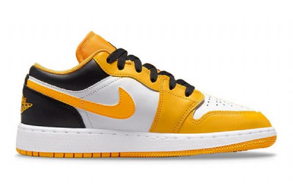 Nike Air Jordan 1 Low Tops Gs Basketball Sko Til Mænd Guld Hvid