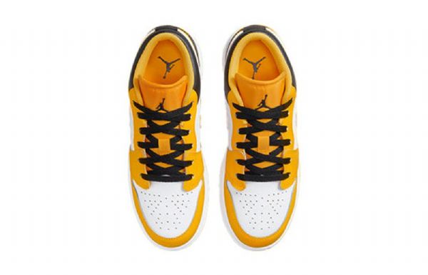 Nike Air Jordan 1 Low Tops Gs Basketball Sko Til Mænd Guld Hvid
