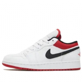 Nike Air Jordan 1 Low Tops Gs Basketball Sko Til Mænd Hvid Rød