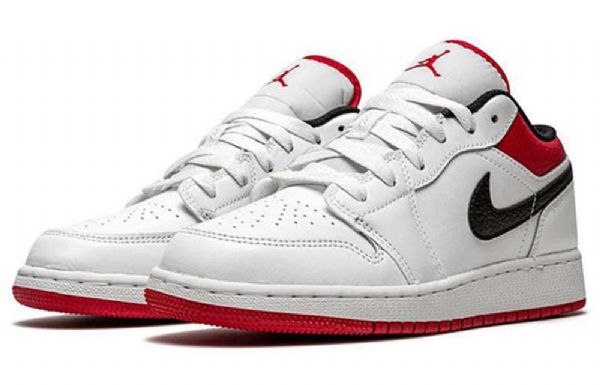 Nike Air Jordan 1 Low Tops Gs Basketball Sko Til Mænd Hvid Rød