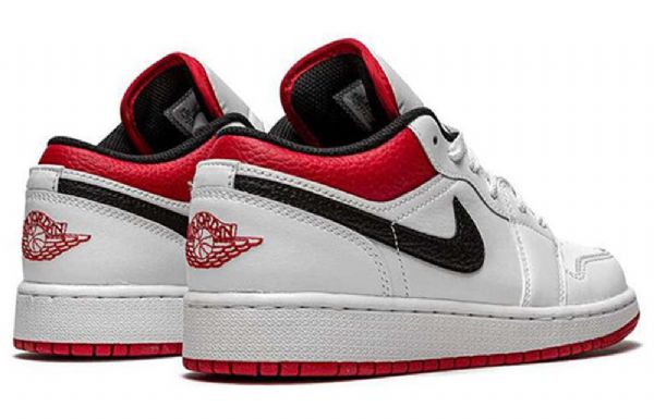 Nike Air Jordan 1 Low Tops Gs Basketball Sko Til Mænd Hvid Rød