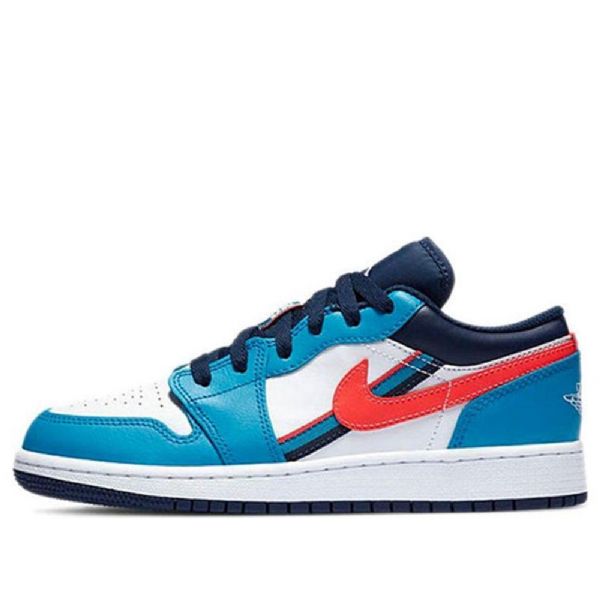 Nike Air Jordan 1 Low Tops Gs Retro Basketball Sko Til Mænd Blå Hvid