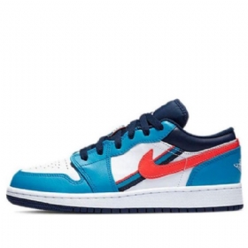 Nike Air Jordan 1 Low Tops Gs Retro Basketball Sko Til Mænd Blå Hvid