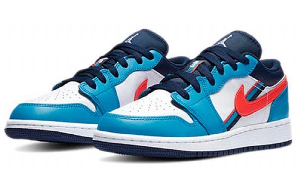 Nike Air Jordan 1 Low Tops Gs Retro Basketball Sko Til Mænd Blå Hvid