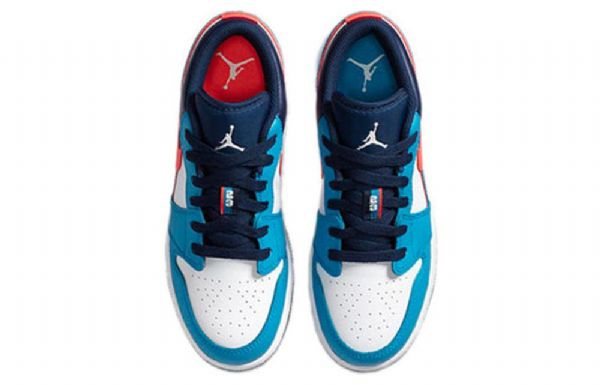 Nike Air Jordan 1 Low Tops Gs Retro Basketball Sko Til Mænd Blå Hvid