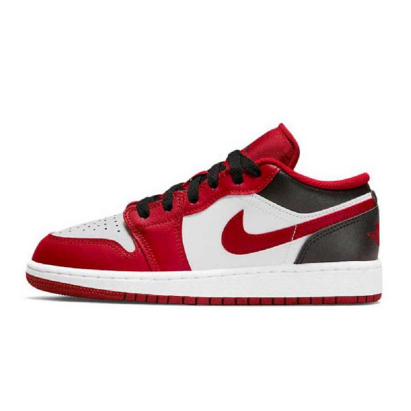 Nike Air Jordan 1 Low Tops Gs Reverse Toe Sko Til Damer Rød Sort