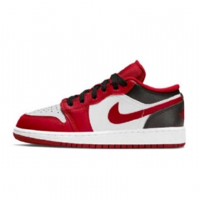 Nike Air Jordan 1 Low Tops Gs Reverse Toe Sko Til Damer Rød Sort