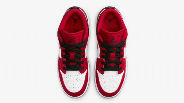 Nike Air Jordan 1 Low Tops Gs Reverse Toe Sko Til Damer Rød Sort