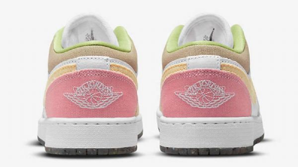 Nike Air Jordan 1 Low Tops Gs Sko Til Damer Beige Hvid Lyserød