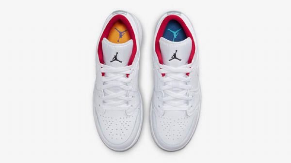 Nike Air Jordan 1 Low Tops Gs Sko Til Damer Hvid Rød