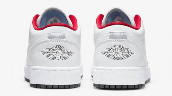 Nike Air Jordan 1 Low Tops Gs Sko Til Damer Hvid Rød