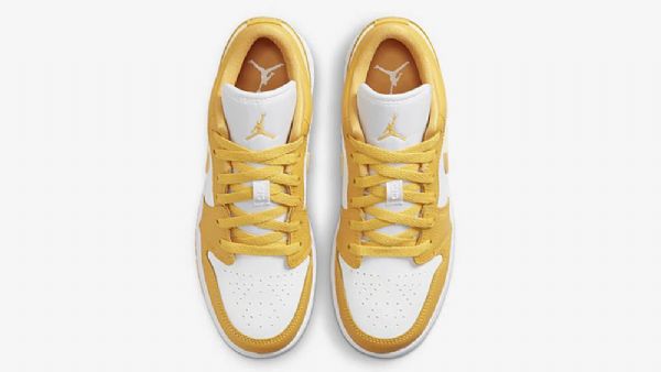 Nike Air Jordan 1 Low Tops Gs Sko Til Mænd Hvid Gul