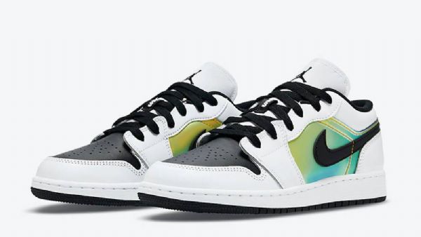 Nike Air Jordan 1 Low Tops Gs Sko Til Mænd Hvid Sort Guld